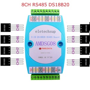 AMDSG08โมดูลวัดอุณหภูมิ DS18B20 8ชิ้น/RS485โมดูลสื่อสาร RTU Modbus WP3066ADAM B746 - Product Image 1