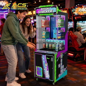 Máquina de apuestas operada con monedas ACS Block <span class=keywords><strong>Clash</strong></span> Brick Stacker, juego de desafío de habilidad con pantalla LED, redención de juguetes de peluche, inglés, 1 año de garantía. - Product Image 3