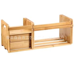 Organizador de escritorio, estante de almacenamiento de 3 niveles, tipo rectangular extraíble para uso en escritorio de oficina, dormitorio de estudiantes - Product Image 1