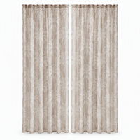 Rideaux transparents jacquard style bohème tropical à motif palmier, couleurs terreuses, pour chambre et salon
