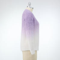 Cardigan en tricot à col en V dégradé de couleurs pour femme, à manches longues, boutonné, coupe ample, pull décontracté, vêtement d'extérieur