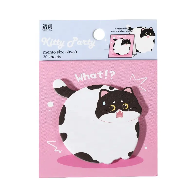 YUXIAN özel şekilli Post notlar bu kedi parti serisi sevimli Kawaii Pet karikatür miyav öğrenci mesaj notları kullanımlık yapışkan not