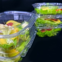 8 12 16 20 24 32 64 Oz Huisdier/Rpet Tamper Evident Container, Fraudebestendige Verpakkingsdoos Voor Verse Salade Kruidenfruitnoten