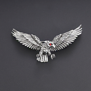 Broches de Lujo Weiman Red <span class=keywords><strong>Eyes</strong></span> Raptor <span class=keywords><strong>Eagle</strong></span> <span class=keywords><strong>para</strong></span> <span class=keywords><strong>Mujer</strong></span>, de Moda, con Diamantes de Imitación, Cristal, Aleación Plateada, Personalizables, de Diseñador - Product Image 2