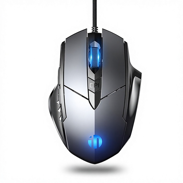 INPHIC W1 USB Wired Mouse 6-Button Silent Mute Luminous Ergonomic E-sports Gaming Macro Business Office Computer Use