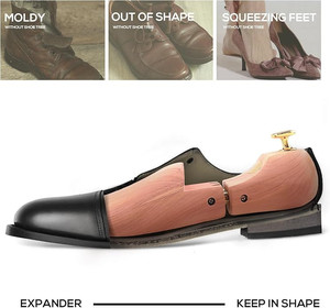 Árbol de zapatos de cedro para hombres y mujeres con tubos de acero chapados en latón dobles Zapatos interiores ajustados - Product Image 2