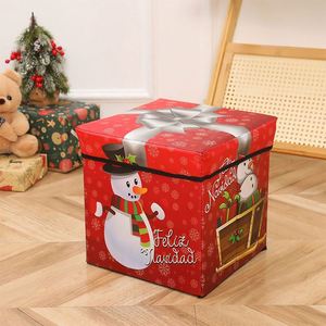 Foldable <b>Christmas</b> Storage Waterproof Dustproof Cartoon Ottoman Cube Toy <b>Box</b> Kids Holiday Gift Organizer - Product Image 2