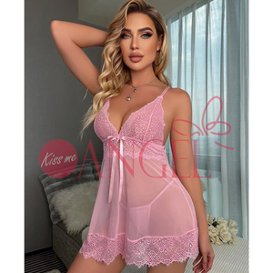 KISS ME ANGEL nuit chaude nouvelle mode nuisette rouge jarretelle transparente dentelle tentation vêtements de nuit sexy filles sexy lingerie - Product Image 3