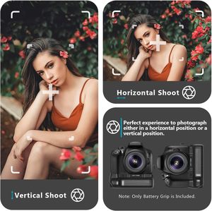 Empuñadura de batería vertical Neewer y kit de batería de repuesto de iones de litio de 2 1020mAh para Canon <span class=keywords><strong>EOS</strong></span> <span class=keywords><strong>1100D</strong></span> / 1200D / 1300D - Product Image 4
