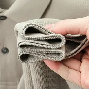Chemise en tricot 100% coton anti-boulochage pour homme, décontractée et respirante, polos en piqué 100% coton pour homme - Product Image 6