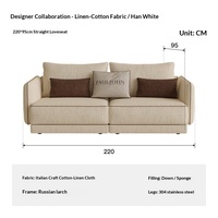 Canapé une place style luxe léger avec revêtement en coton et lin, design moderne minimaliste mobile, modèle AD-SZ2601 pour salon