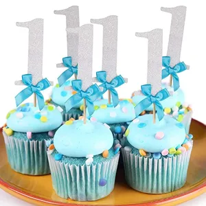 <span class=keywords><strong>D</strong></span>écorations de Cupcake en papier pailleté pour bébé fille et garçon <span class=keywords><strong>D</strong></span>écorations de fête pour le 1er <span class=keywords><strong>anniversaire</strong></span> <span class=keywords><strong>D</strong></span>écorations de gâteau de Noël pour <span class=keywords><strong>mon</strong></span> enfant <span class=keywords><strong>d</strong></span>'un an - Product Image 1