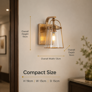 Lámpara de pared decorativa moderna para interiores, de hierro forjado con pantalla de vidrio transparente, luz cálida E12 para dormitorio o sala de estar. - Product Image 6
