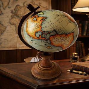 Designer World Globe avec finition polie Matériau personnalisé Base en bois Géographie unique et design façonné - Product Image 3