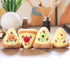 بيع بالجملة لطيف الكرتون ساندويتش البيتزا القطيفة قلادة المفاتيح plushier الخبز لينة مخصص محشوة الحيوان للترقية - Product Image 2