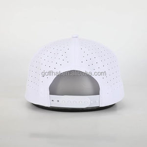 OEM Custom 5 Panel Rubber PVC Patch Logo Baseball Cap <b>Waterproof</b> Laser Cut Hole Perforated Golf Gorras Polyester Golf Rope <b>Hat</b> - Product Image 5