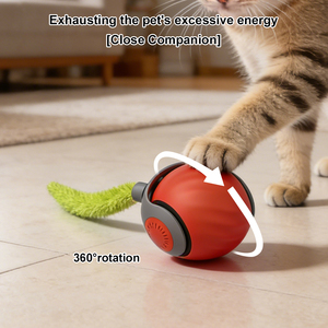 Precio de fábrica, divertido deporte, duradero, Bola de gato rodante, juguete de goma sostenible para mascotas, juego en interiores, cualquier superficie, encantadores perros de moda - Product Image 2