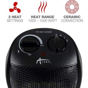 Alera Chauffage Céramique 1 500 W à Chauffage Rapide Noir Prise EU & UK pour Bureau, Maison et Jardin Certifié GS - Product Image 6