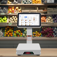 Sistemas POS inteligentes con báscula electrónica Máquina POS todo en uno con pantalla táctil dual de 15,6 "para panadería/frutería/supermercado