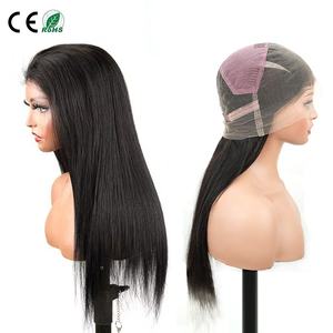 Perruques en dentelle 360 de <span class=keywords><strong>cheveux</strong></span> humains vierges vietnamiens Amygirl pour femmes, longueur longue, perruque droite transparente, 26-38 pouces, <span class=keywords><strong>couleur</strong></span> naturelle du fournisseur - Product Image 1