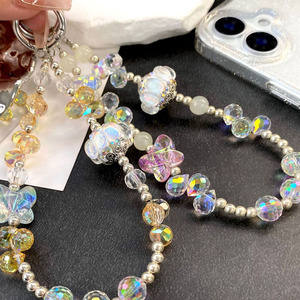 سلسلة هاتف محمول على شكل سوار مرصع بالأحجار الكريمة بتصميم فتاة سحرية، سلسلة خرز يدوية الصنع قصيرة، قلادة للمعصم، مشبك سوار - Product Image 3