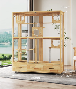 Mobile per Gatti in Legno Retrò di Lusso, Arredamento Moderno per Animali Domestici da Soggiorno - Product Image 1