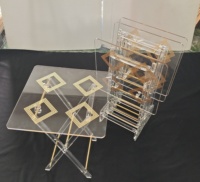 Ensemble de table à thé pliante en acrylique transparent avec support, nouveau style, pour l'Arabie Saoudite