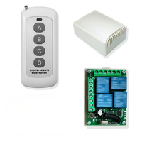 Télécommande sans fil RF universelle en plastique pour porte de garage/porte/ouvre-voiture, 4 boutons, 315/433 MHz, 12 V CC automatique