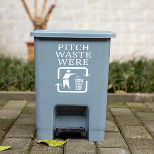 Pedal Plastic Trash Can 30L Rectangular HDPE Indoor Outdoor Recycling <b>Bin</b> - Product Image 1