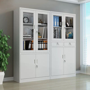 Vente en gros Bureau Bibliothèque École Vertical Gris Blanc 4 portes Résistant à la poussière Différents styles Classeur en acier de stockage sélectionnable - Product Image 4