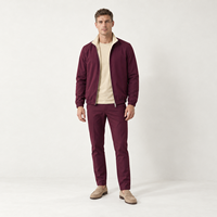 Ensemble de survêtement 3 pièces pour homme : veste zippée réversible, t-shirt à manches longues en coton mercerisé doux et pantalon chino extensible – OEM personnalisé en stock