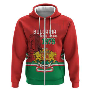 Jour de la libération de la Bulgarie Fabricant de sweat à capuche zippé Imprimé sur <span class=keywords><strong>Deman</strong></span> Lions Mascotte Veste imprimée Pull à capuche lourd pour hommes - Product Image 1