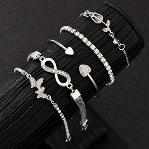 Nouvel ensemble de 5 bracelets papillon infini de haute qualité, design européen et américain, pour femmes, accessoires de mode, vente en gros d'usine - Product Image 6
