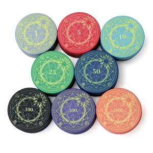 Factory supply 43mm chips de poker ceramic 12g with custom logo keramik wsop design can custom for caisno royale table game