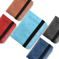 Dompet penyimpan paspor, dompet kulit perjalanan pemblokir RFID kustom dengan tempat kartu SIM