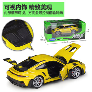 1:24 Welly per <span class=keywords><strong>Porsche</strong></span> per 911 GT3Rs (992) giocattolo di simulazione di auto sportive in lega di plastica rifinita in alluminio - Product Image 4