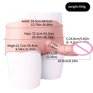 FAAK Wholesale and Dropshipping Silicone Pants Penis Extender Hollow <b>Dildo</b> Penis Enlargement Extension Cock Sleeve Sex Toys - Product Image 2
