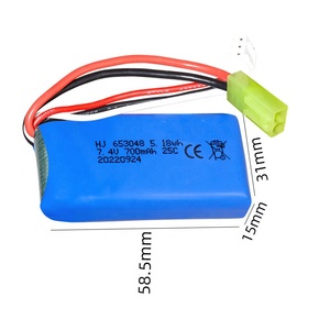 Có thể sạc lại 653048 2S 7.4V 700mAh 25C tỷ lệ cao Lipo RC Polymer gói pin - Product Image 1