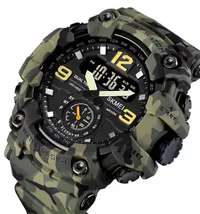 Reloj militar barato SKMEI 1637模拟数字手表更便宜的运动男表WR 50m不锈钢后盖