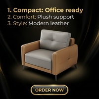 Moderner Leder-Bürosessel Einzelsitzer Lounge-Sessel Braun und Grau für Gewerbliche Büro-Empfangsbereiche