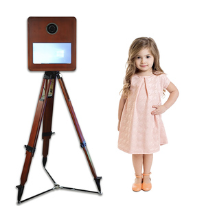 Smart Selfie Wedding Photo Booth Stand Vintage Film Photo Booth Machine Photo Booth <b>Printer</b> Stand Wooden Led Touch Screen - Product Image 1