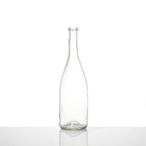 בקבוק זכוכית אדום יין בורגונדי בהתאמה אישית מהמפעל - אריזה ריקה, 750 מ""ל
