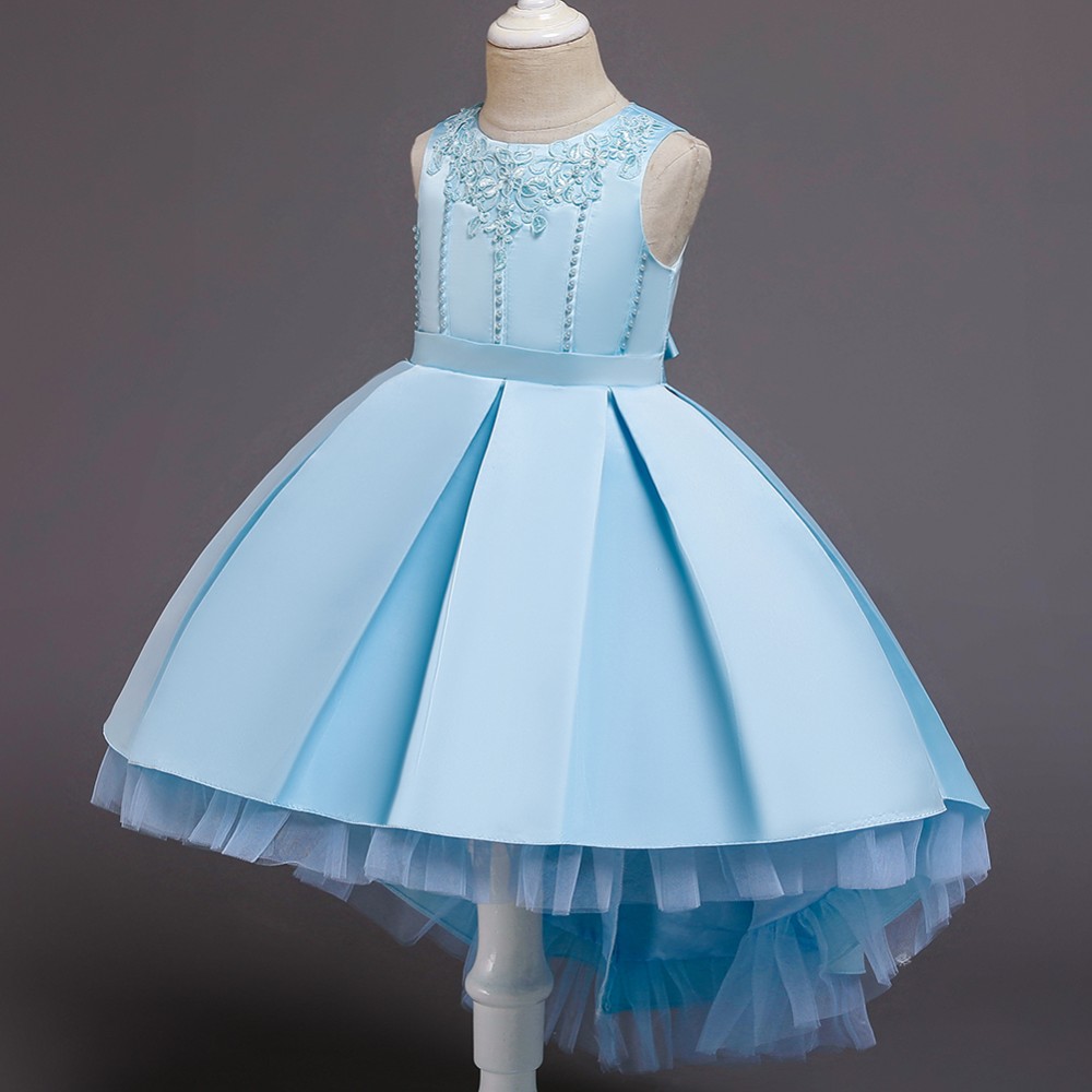 Свадебное платье в европейском стиле с длинным хвостом детское праздничное платье для дня рождения вечернее платье для девочек