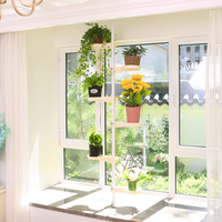 YIJIALE Support de fleurs réglable DIY, étagère télescopique pour plantes, support métallique pour balcon