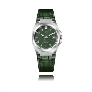 Montre automatique personnelle RHYNOFIT, cadran de montre en fibre de carbone avec peinture blanche, aiguilles, lunette polie à fenêtre unique - Product Image 3