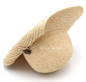 DS grosir desain baru anggun lipat penuh Topi Sombrero dengan tepi digulung wanita