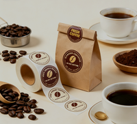 Rouleaux d'autocollants adhésifs en vinyle imperméables avec logo personnalisé pour l'emballage de boulangerie, de pain, de gâteaux, étiquettes d'étanchéité alimentaire pour papier kraft