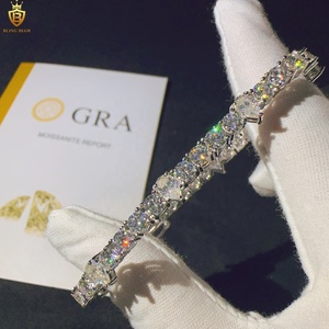 Trang sức thời trang bạc Sterling 925, trang sức Hip Hop, dây chuyền Tennis dành cho nam, mặt dây chuyền kim cương Moissanite VVS kèm vòng tay - Product Image 1