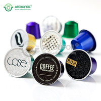 Capsules de café vides assorties aux capsules de café de la machine Nespresso 15ml espresso compatible en aluminium vides avec couvercles en aluminium