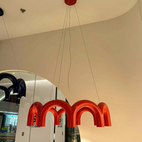 HW-3055 Nouvelle Suspension de Plafond Italienne en Forme de Vague M, Lampe Décorative Artistique Réglable pour Salle à Manger, Restaurant, Galerie